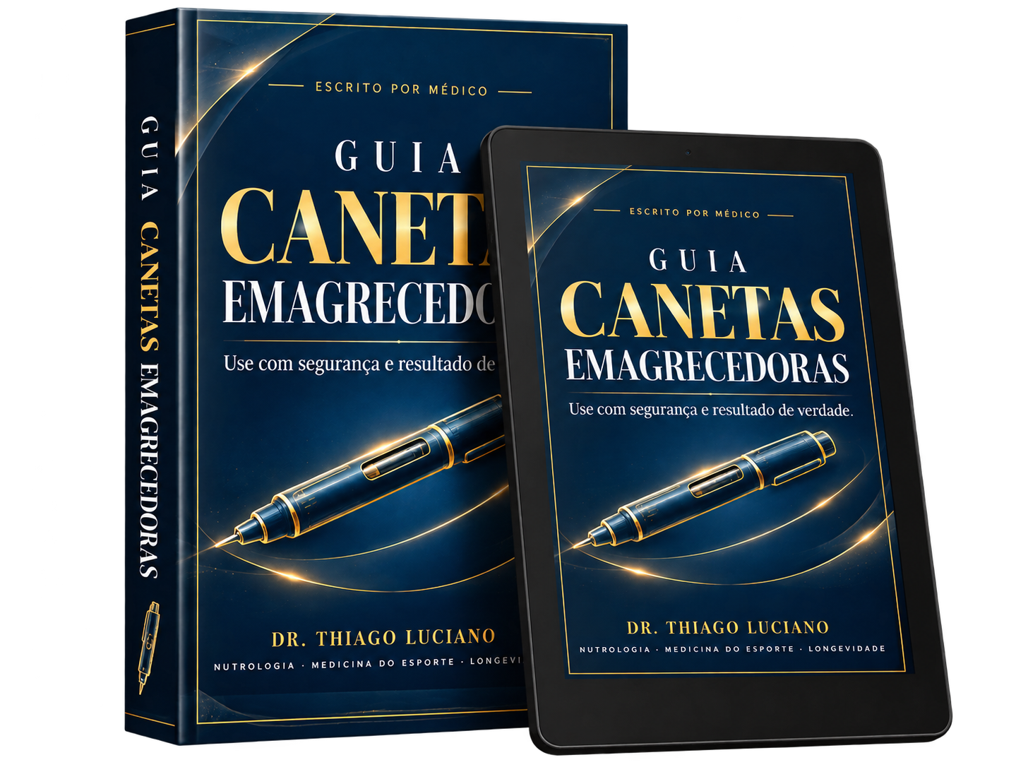 Guia em livro e tablet