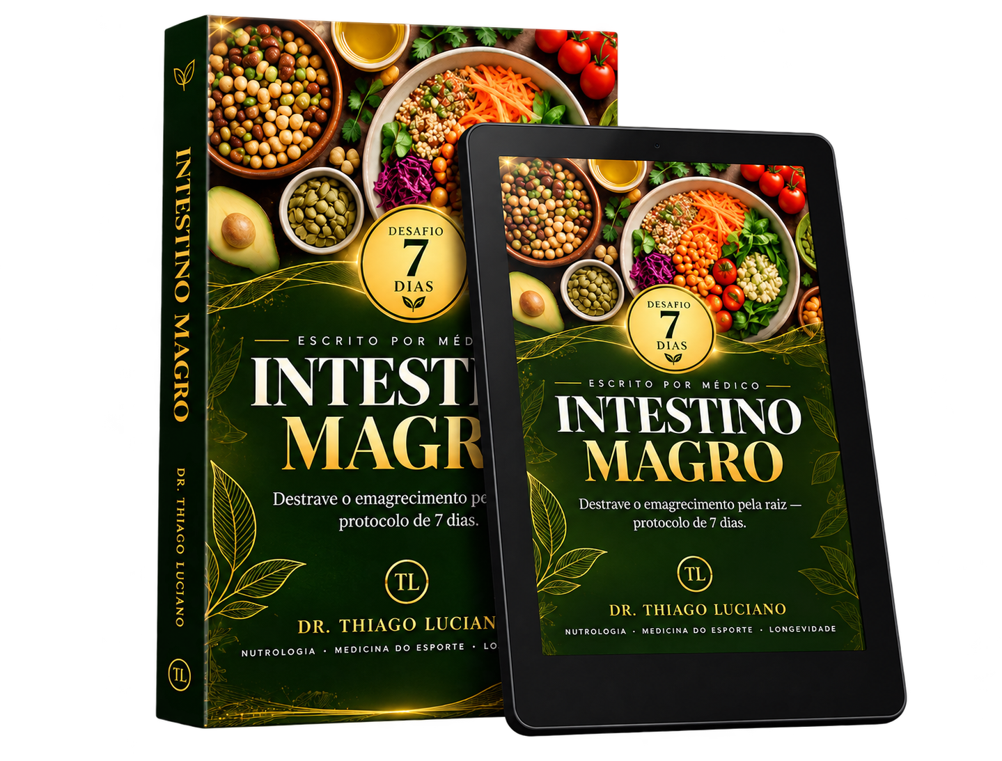 Intestino Magro em livro e tablet